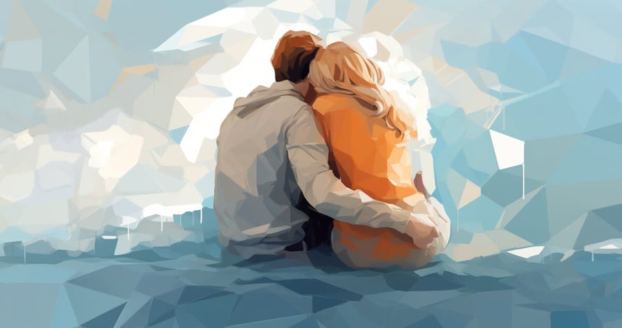 Image of a man a woman hugging