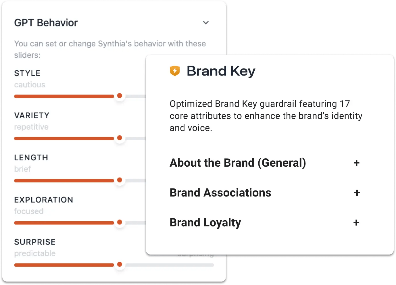 UI Elements of AI Guardrails at squirro