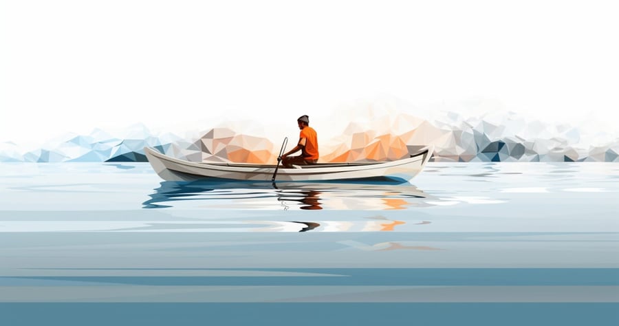 Image of a person riding a canoe