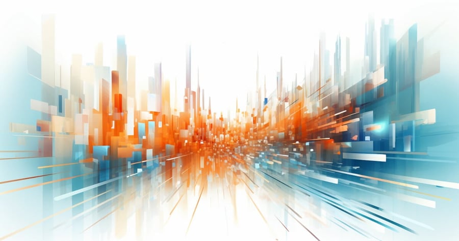 An abstract colorful image representing the future of AI with Squirro and ServiceNow