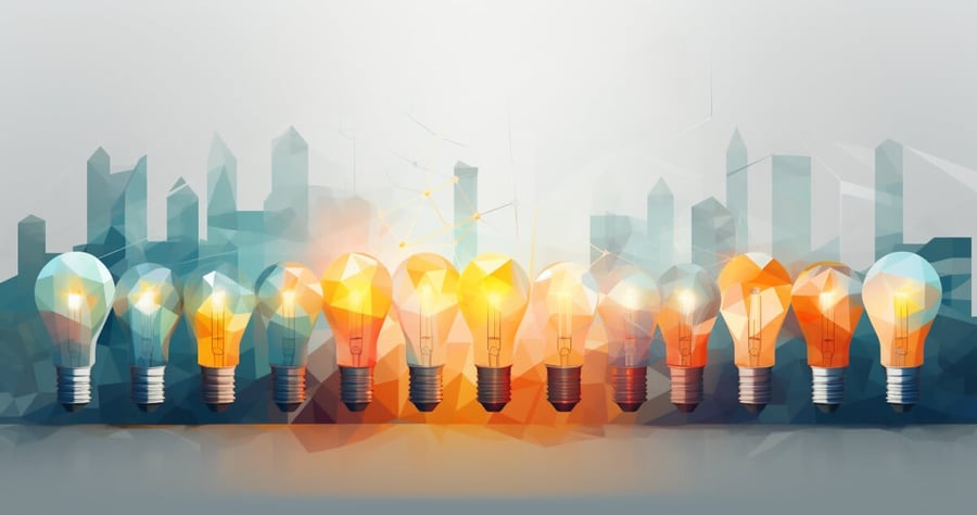 Abstract image of several lightbulbs hinting at the insights economy