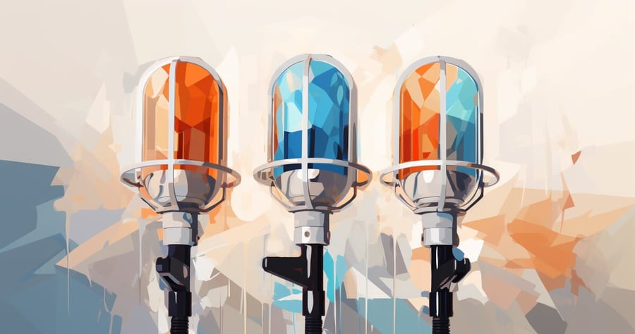 Image of microphones: The Most Visible Job - Interview with our Front-End Team