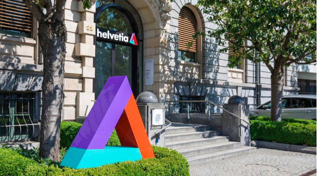 image of a building with Helvetia logo on it