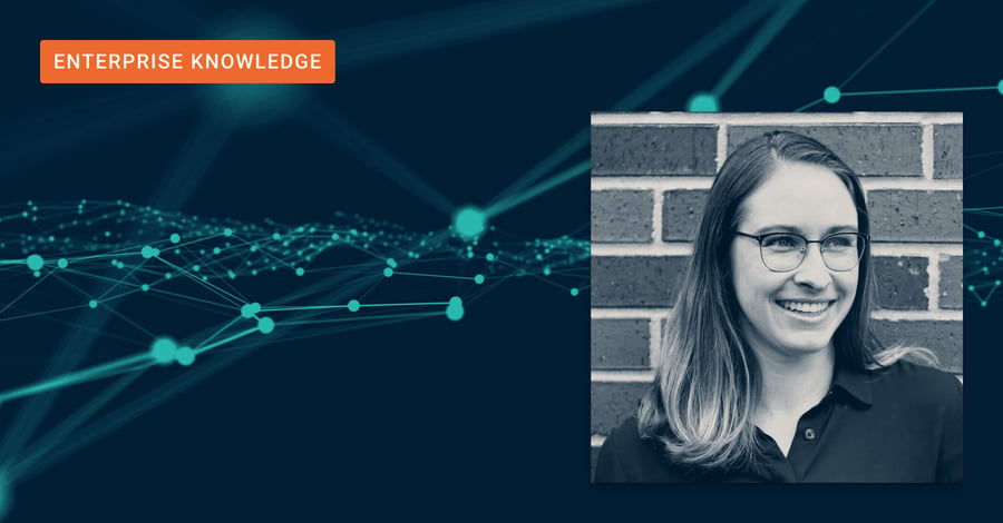 Bonnie Griffin commenting on her journey from a PhD in French Literature to a taxonomy consultant at Enterprise Knowledge, AI's impact, and evolving roles in taxonomy.