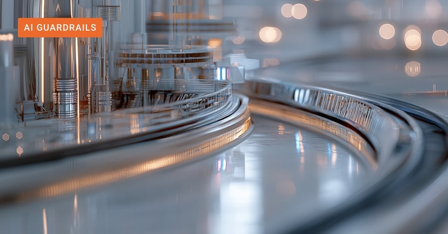 Figurative guardrails illustrating the need for AI security guardrails in harshly regulated industries.