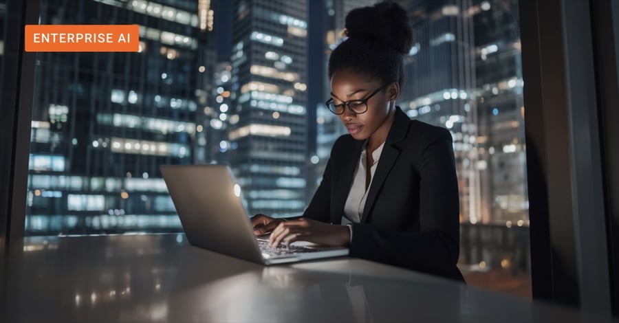 Person using a laptop to represent choosing the right enterprise GenAI vendor