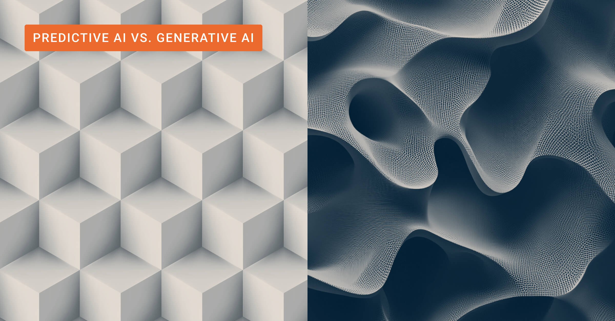 Two textures symbolizing predictive ai vs generative ai