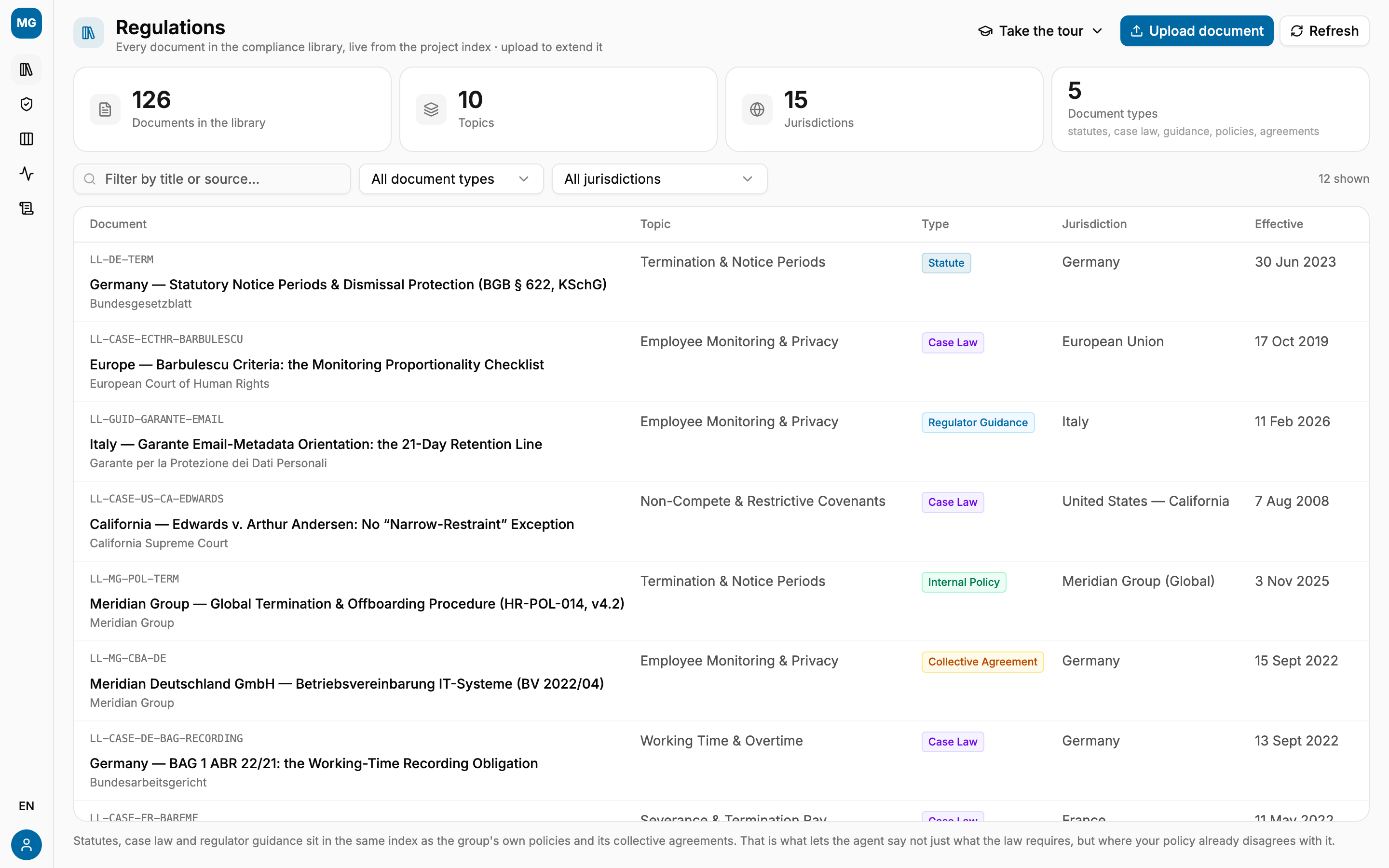HR Compliance & Labor Law Search Agent - live demo, ready to play