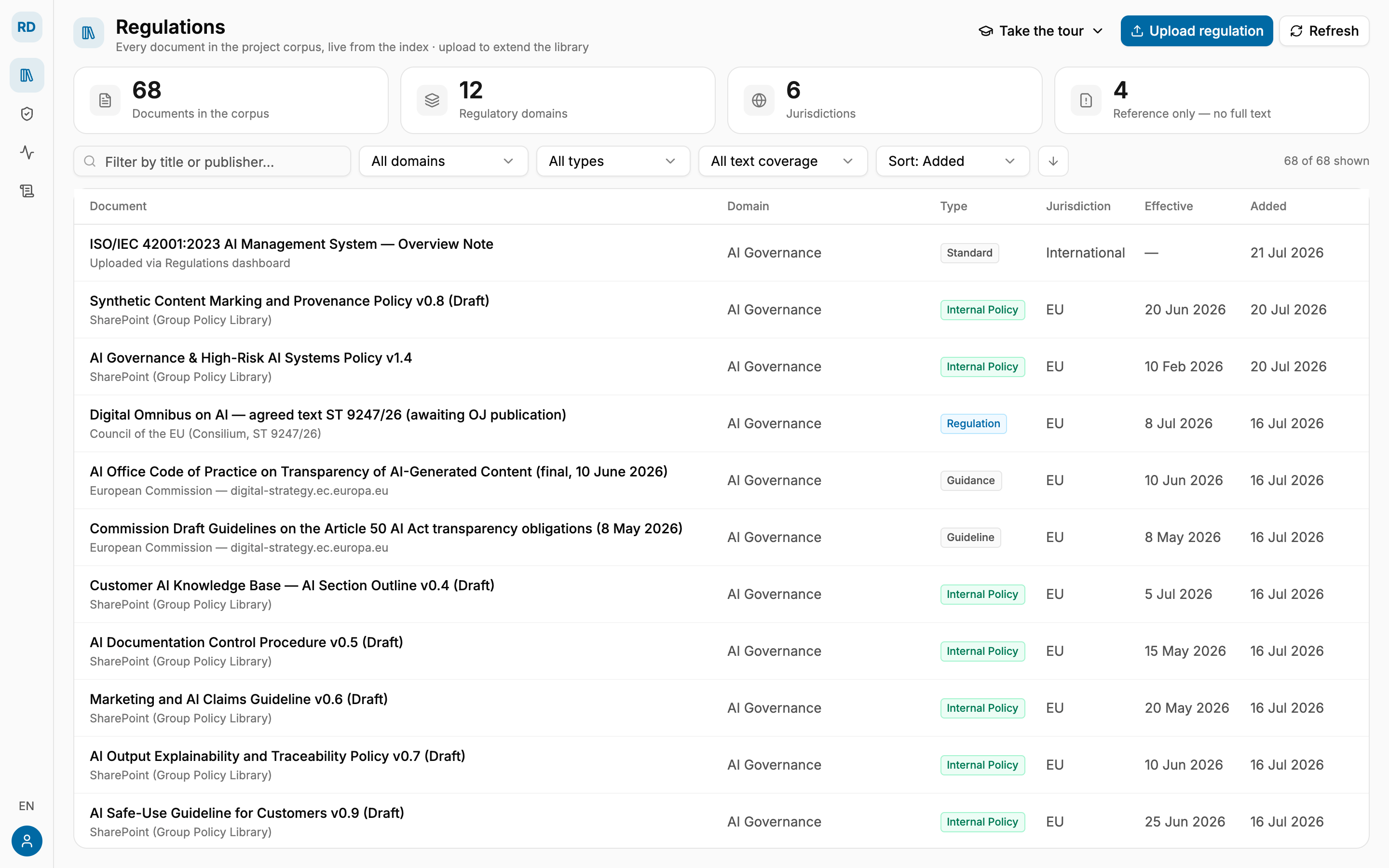Regulatory Document Search Agent - live demo, ready to play