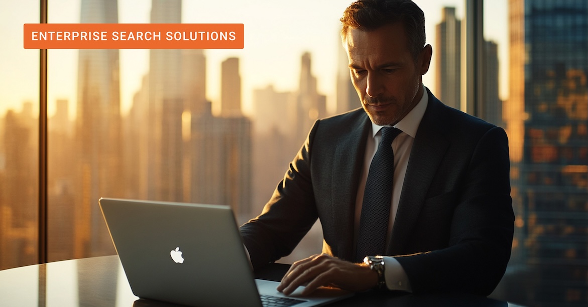 An office worker benefiting from Secure Enterprise Search Solutions deployed On-Premises